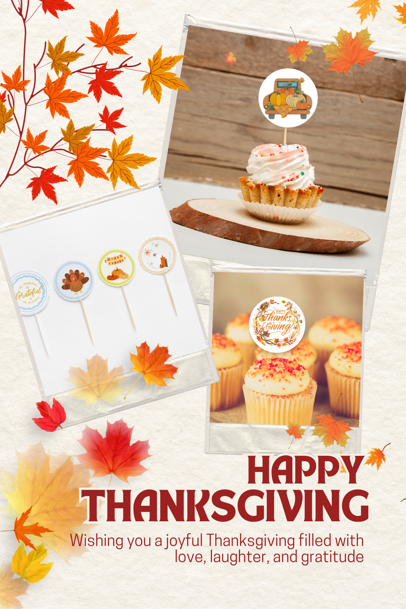 Thanksgiving Cupcake Toppers