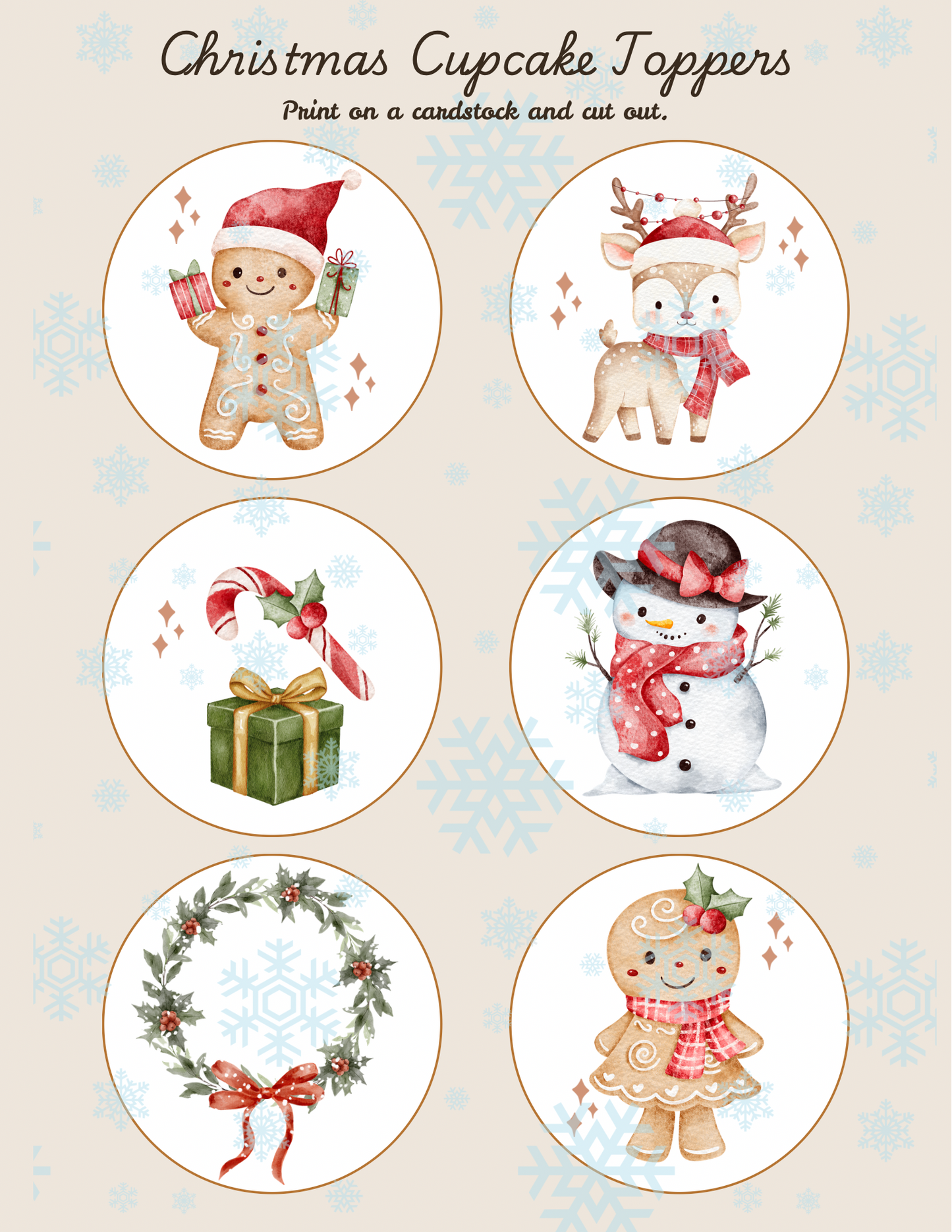 Christmas cupcake toppers