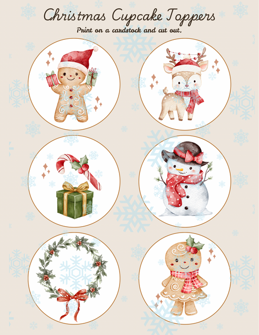 Christmas cupcake toppers