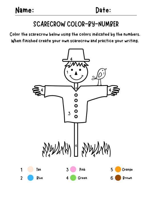 2025 Scarecrow Coloring Activity Sheet download
